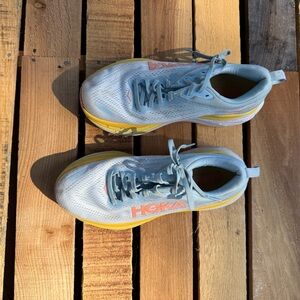 Hoka Sneakers in Light Blue and Yellow
